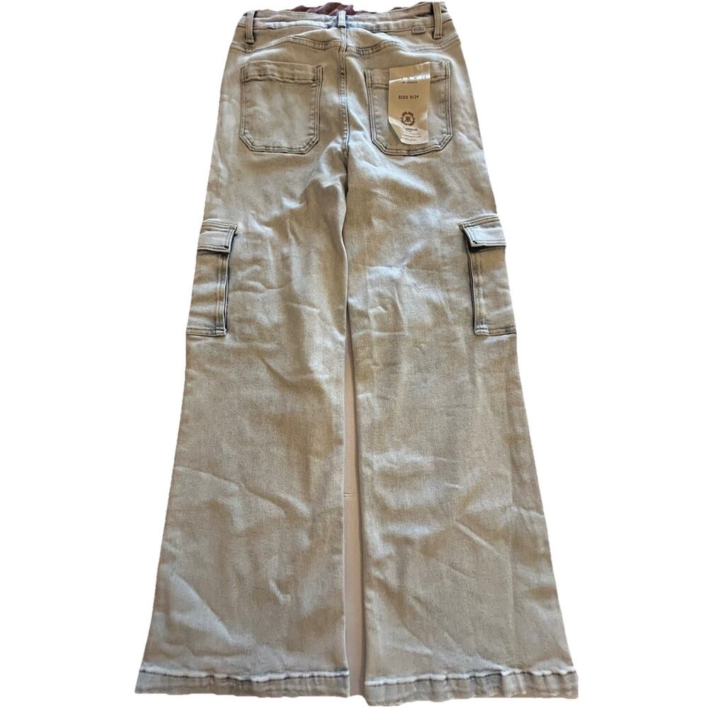 NWT Risen Jeans Women's Light Denim Wide Leg Cargo Pockets Sz 9/29 - Picture 3 of 13